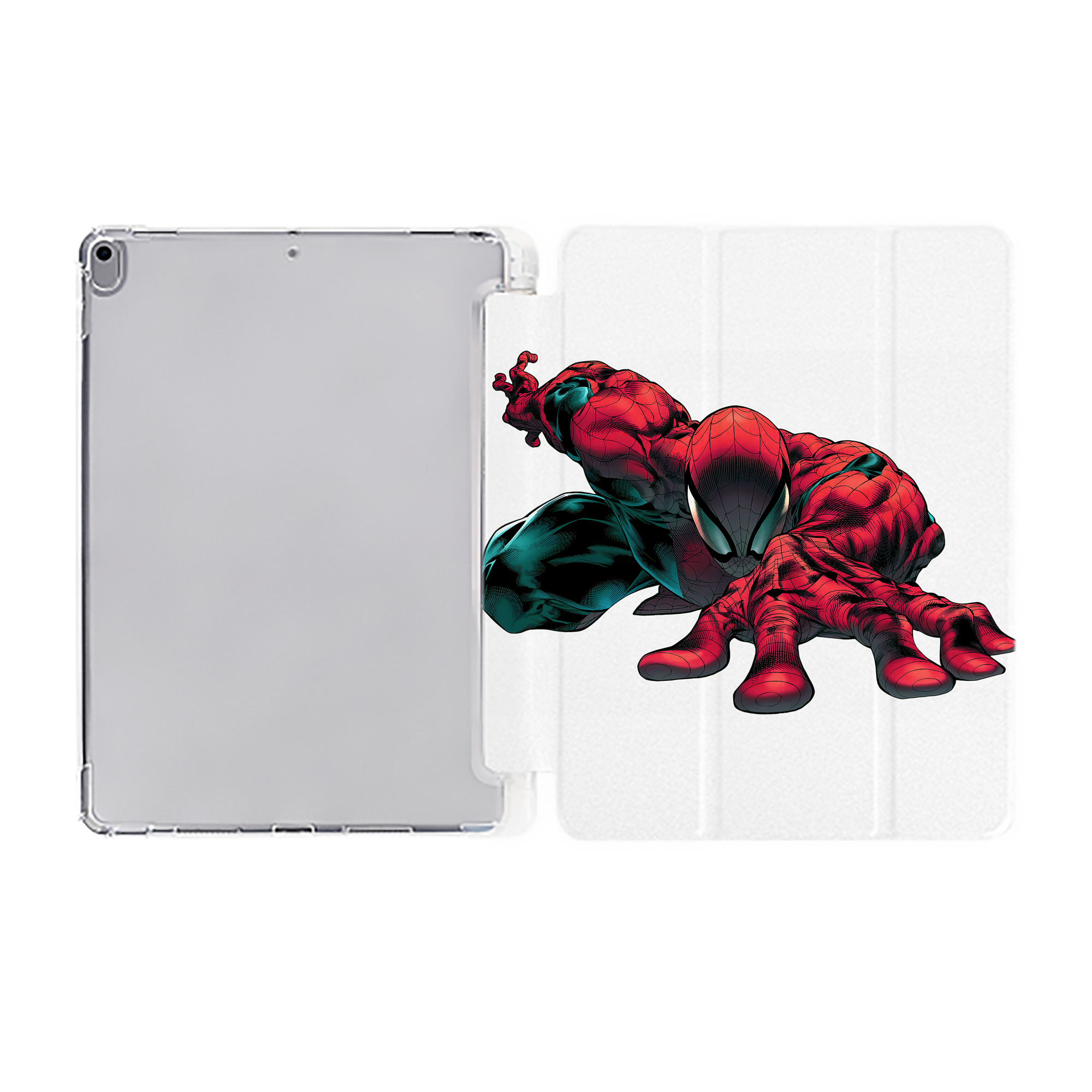 （画像用） Spider Man スパイダーマン IPad ケース ペン収納付き 三つ折りスタンド PUレザー×シリコン 対応機種9.5/10.5/10.9インチ